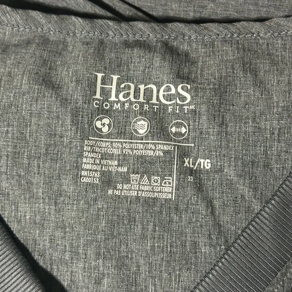 Hanes Comfort Fit Gray V-Neck Top and bottoms - Picture 2 of 5